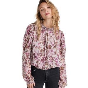 Free People Clarissa floral printed blouse Medium